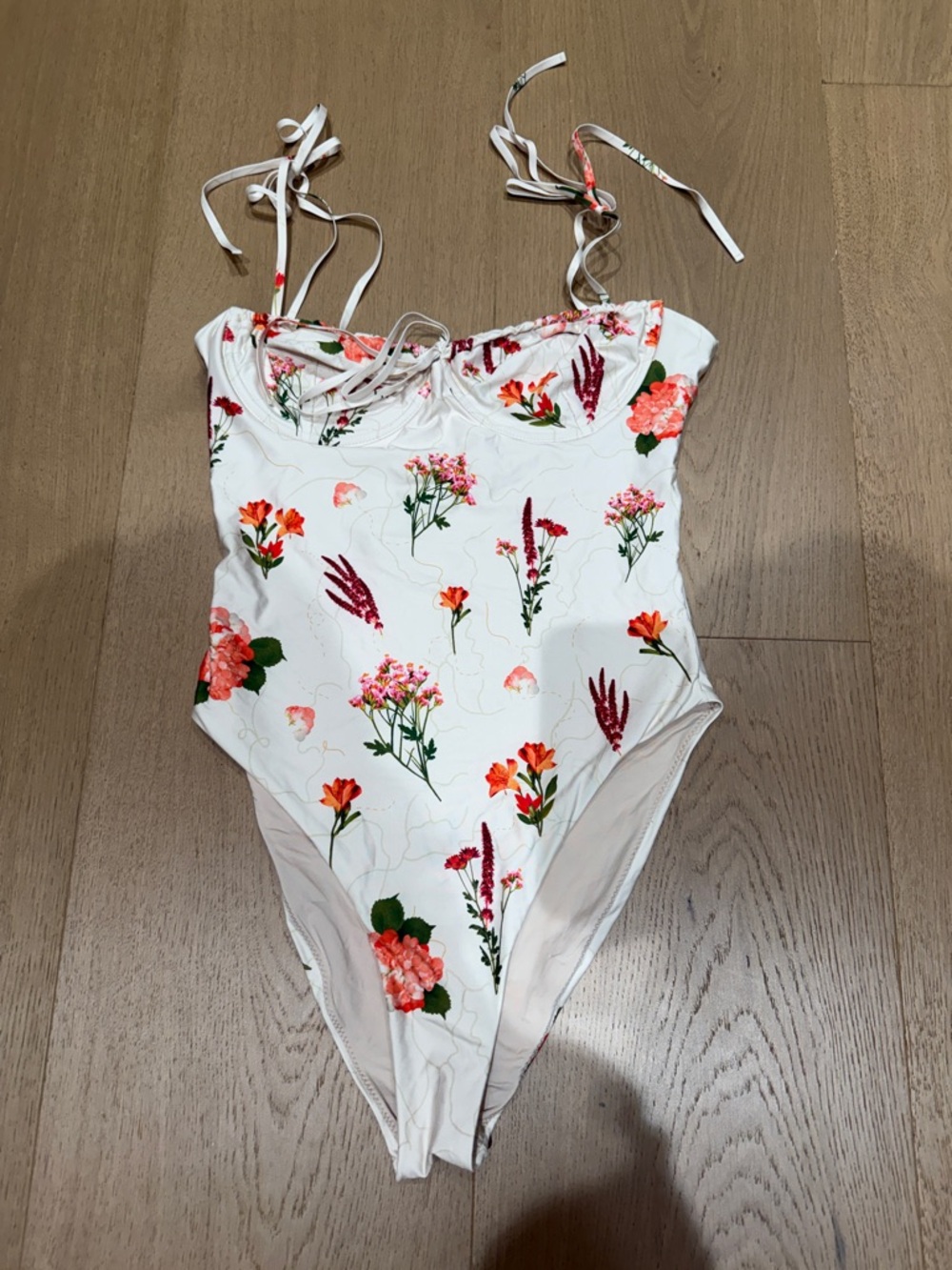 Agua by Agua Bendita Cream floral One-Piece Swimsuit